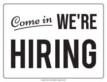 Hiring Sign