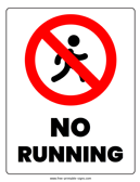 No Running Sign