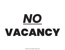 No Vacancy Sign