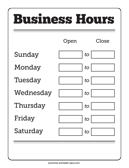 Opening Hours Sign