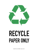 Paper Recycling Sign