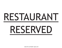 Restaurant Reserved