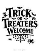 Trick or Treaters Welcome Sign