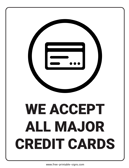 We Take Credit Cards Sign